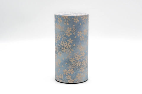 Blue Beige Sakura Washi Tea Canister - 200g