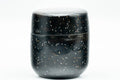 Japanese Natsume - Heavy Speckled Stone Matcha Tea Caddy - 50ml - side view of the speckled body