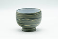 Japanese Teacup - Green, Yellow, and White Nerikomi Tokoname-yaki Yunomi - 100ml - three-quarter view of the marbled cup