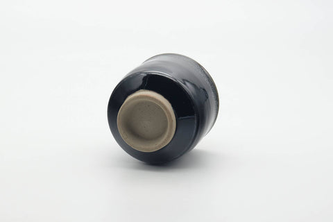 Tezumi — Japanese Teacup - Jet Black Hare's Fur Glazed Yunomi - 200ml — top-down view of the interior