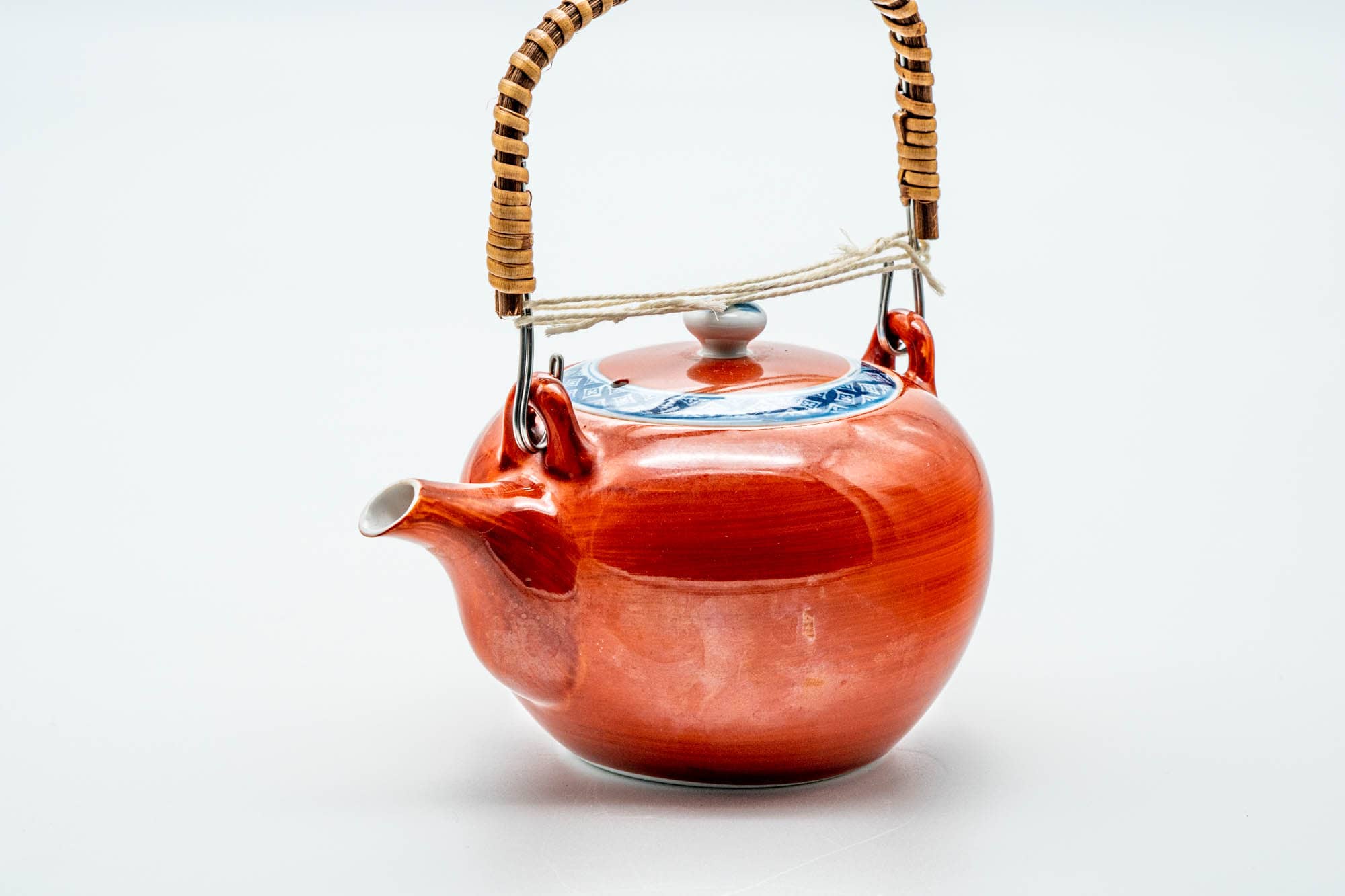 Japanese Dobin - Glossy Red Arita-yaki Porcelain Teapot - 250ml