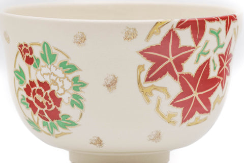 Floral Crests Kyo-yaki Chawan