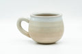 Tezumi — Japanese Teacup - Small Beige and White Hagi-yaki Ushirode Yunomi - 90ml — front view