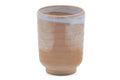Tezumi — Japanese Teacup - Beige Milky White Hagi-yaki Yunomi - 150ml — tipped to show the interior