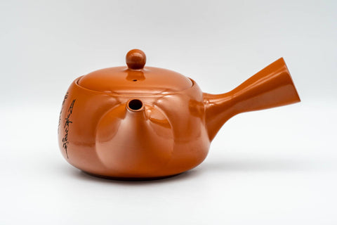 Japanese Kyusu - Kanji Engraved Tokoname-yaki Mesh Teapot - 400ml - Tezumi