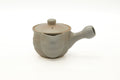 Tezumi — Japanese Tea Set - Classic Hagi Kyusu Teapot with 5 Yunomi Teacups — the teapot in three-quarter view