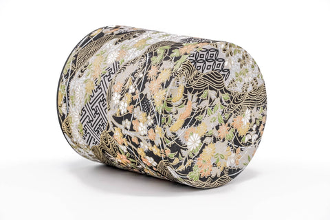 Black White Orange Floral Washi Tea Canister - 150g