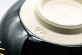 Japanese Matcha Bowl - Black Gold Glazed Geometric Komogai-nari Kyo-yaki Chawan  - 350ml - Tezumi
