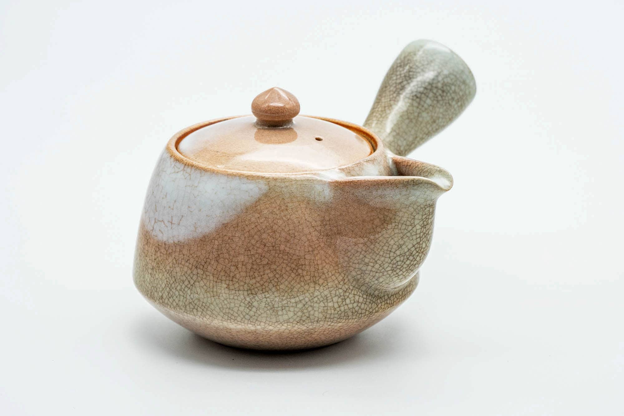 Japanese Kyusu - 天鵬山 Tsubaki Kiln - Beige Pink Weathered Hagi-yaki Ceramic Filter Teapot - 300ml