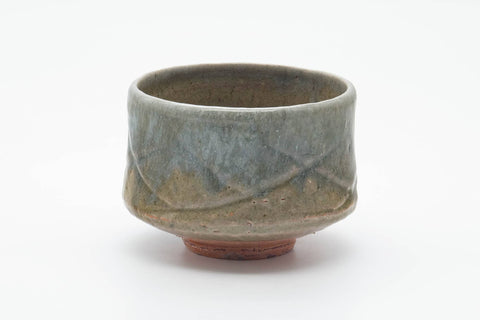 Japanese Matcha Bowl - Beige Gray Drip-Glazed Chawan - 300ml