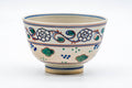 Tezumi — Japanese Matcha Bowl - Floral Geometric Trim Beni-Annan Chawan - 250ml — front view from another angle