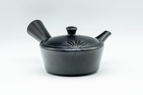Japanese Kyusu - 高資 Takasuke Kiln - Black Kurodei Momiji Tokoname-yaki Debeso Teapot - 170ml