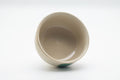 Tezumi — Japanese Kensui - Floral Beige White Glazed Kyo-yaki Water Bowl - 400ml — three-quarter view