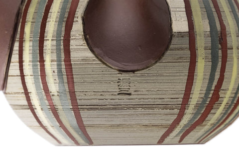 Brown Striped Tokoname Mesh Filter Teapot - 180ml