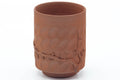 Tezumi — Japanese Teacup - Red Floral Nihonmatsu Banko-yaki Yunomi - 130ml — tipped to show the interior