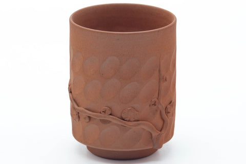 Tezumi — Japanese Teacup - Red Floral Nihonmatsu Banko-yaki Yunomi - 130ml — tipped to show the interior