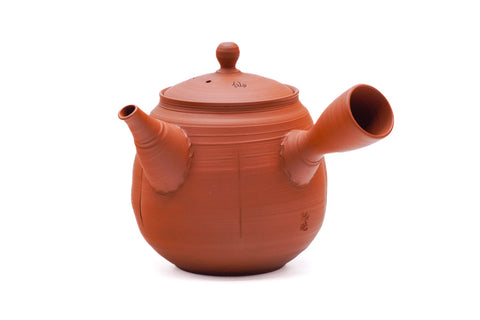 Engraved Poem Sujibiki Tokoname Teapot - 280ml