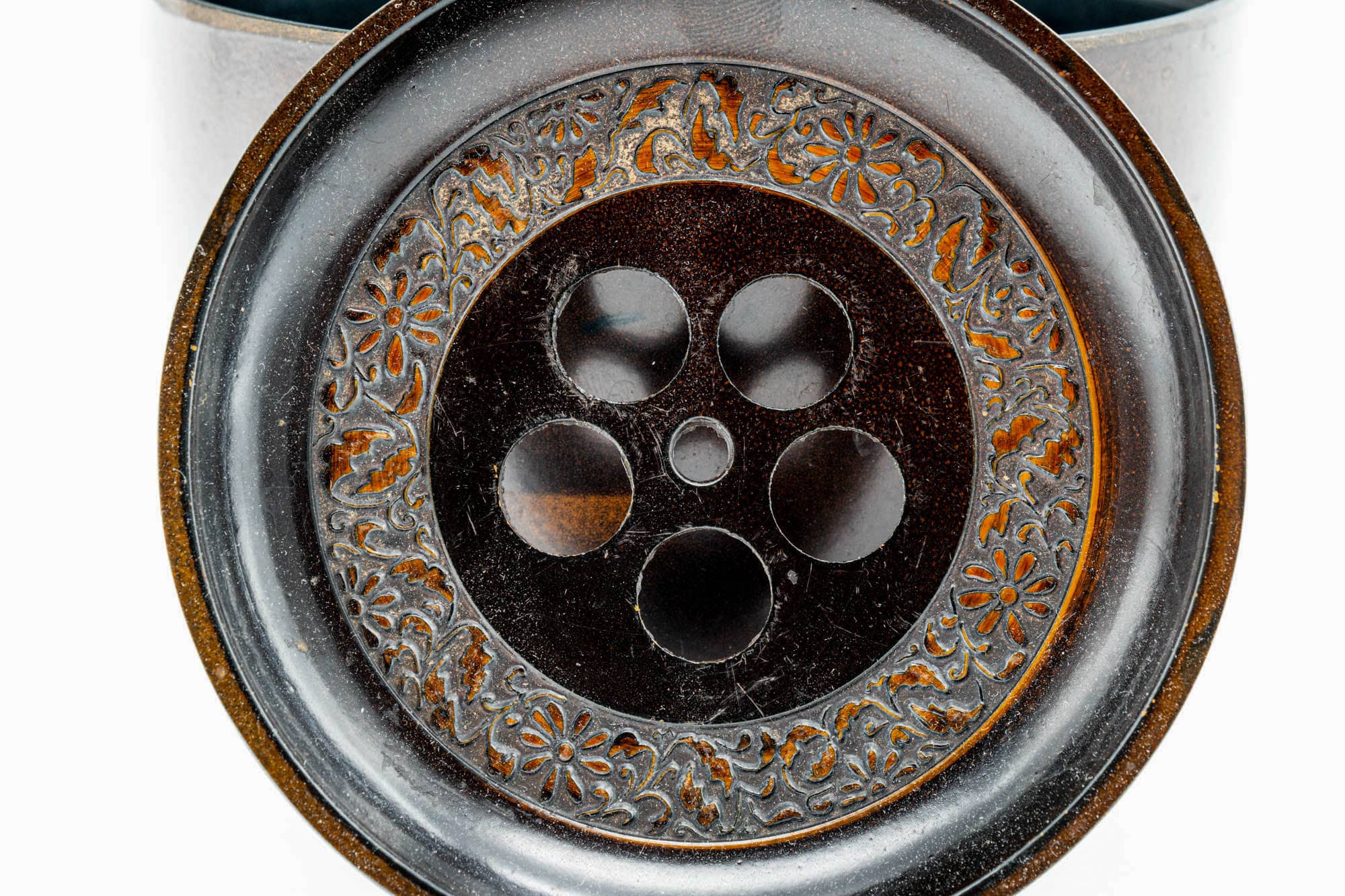 Japanese Cha-koboshi - Floral Engraved Lidded Water Bowl - 200ml