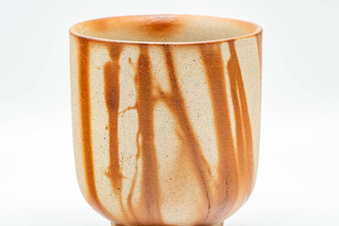 Japanese Teacup - 緋襷 Hidasuki Orange Rice Straw Fired Bizen-yaki Yunomi - 190ml - Tezumi