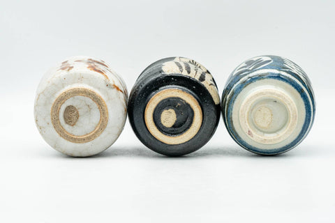 Tezumi — Japanese Teacups - Set of 3 Uniquely Handmade Yunomi - 75ml — top-down view of the interior