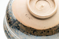 Japanese Matcha Bowl - Brown and Yellow Glazed Waisted Chawan - 450ml - closeup of the underside foot ring