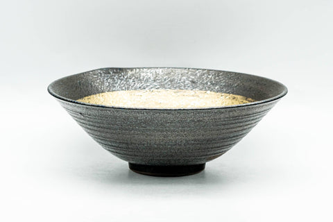 Japanese Matcha Bowl - Black Gold Hakeme Summer Chawan - 200ml