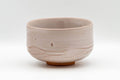 Japanese Matcha Bowl - Milky Pink Drip-Glazed Kyo-yaki Chawan - 400ml - front view of the bowl