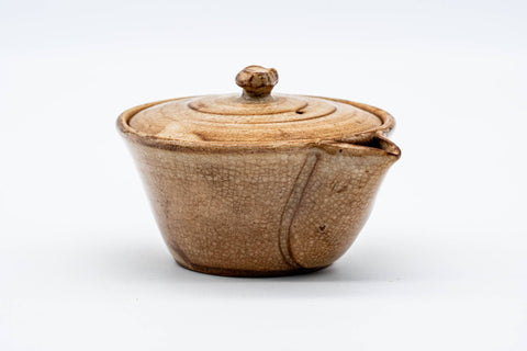 Japanese Houhin - Weathered Beige Glazed Hagi-yaki Handleless Teapot - 100ml