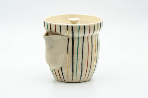 Japanese Houhin - Colorfully Striped Collared Do-ake Teapot - 250ml - Tezumi