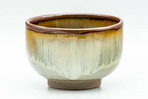Japanese Teacup - Beige Brown Drip-Glazed Yunomi - 90ml