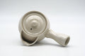 Tezumi — Japanese Kyusu - Wide Spout Beige Glazed Ceramic Teapot - 280ml — interior view showing the filter