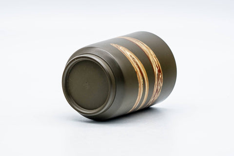 Japanese Teacup - Nerikomi Zigzag White Inner-Glazed Ryokudei Tokoname-yaki Yunomi - 160ml