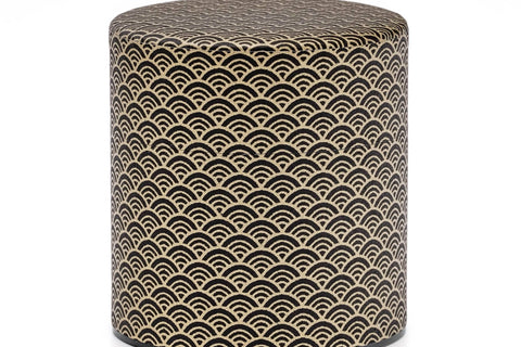 Black Gold Seigaiha Washi Tea Canister - 100g