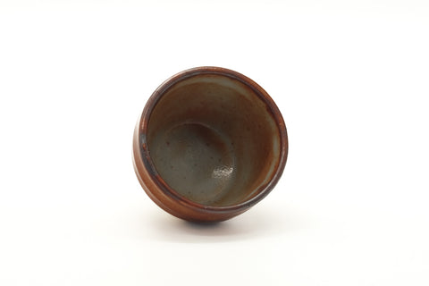 Tezumi — Japanese Teacup - Orange Shino Glazed Yunomi - 75ml — three-quarter view