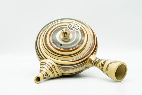 Japanese Kyusu - 伸康 Nobuyasu Nerikomi Tokoname-yaki Teapot - 210ml