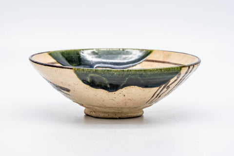 Japanese Matcha Bowl - 野田東山 Noda Higashiyama - 長曽窯 Nagaso Kiln - Ao-Oribe Summer Chawan - 150ml