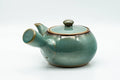 Tezumi — Japanese Kyusu - Green Teal Ceramic Debeso Teapot - 200ml — side view showing the spout