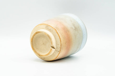 Japanese Teacup - Beige Pink White Weathered Hagi-yaki Yunomi - 160ml