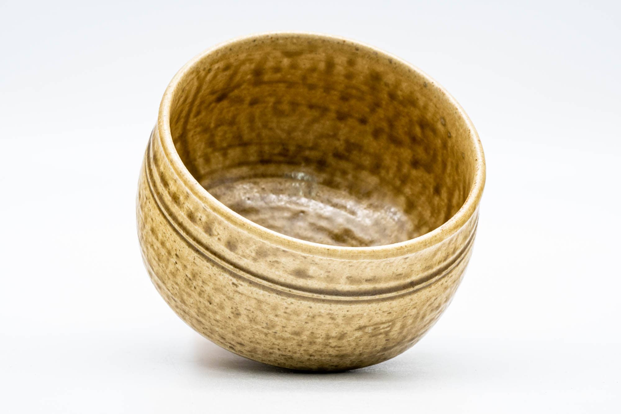 Japanese Matcha Bowl - 河村碩山 Sekizan Kawamura - Mottled Ki-seto Glazed Seto-yaki Chawan - 250ml