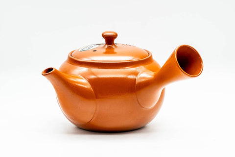 Side view emphasizing the hollow side handle pointing toward the viewer, with spout and lid.