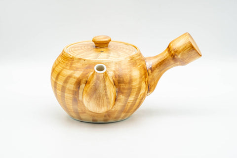 Japanese Tea Set - 有田焼 Arita-yaki Porcelain Debeso Kyusu Teapot with 5 Yunomi Teacups in Wooden Box