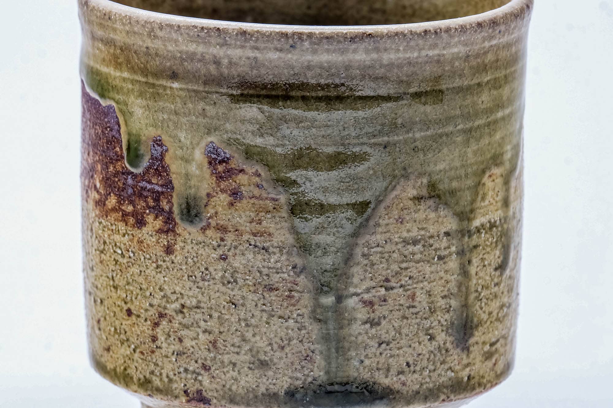 Japanese Teacup - Dark Beige Drip-Glazed Yunomi - 180ml