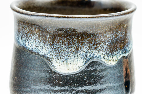 Japanese Teacup - Metallic Black Drip-Glazed Yunomi - 140ml - Tezumi