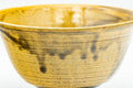 Japanese Matcha Bowl - Yellow Brown Drip-Glazed Hatazori-gata Chawan - 400ml - Tezumi