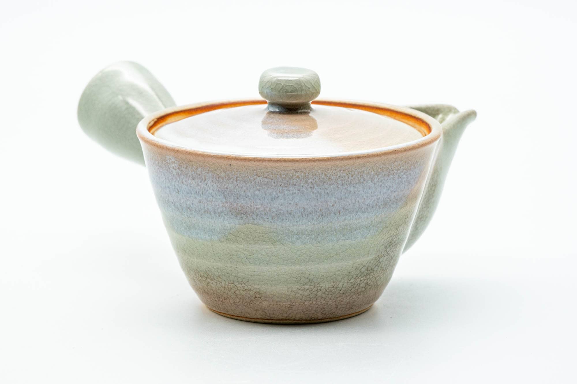 Japanese Kyusu - Beige White Glazed Hagi-yaki Ceramic Filter Teapot - 220ml