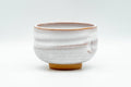 Japanese Teacup - Akiyama Kiln Milky White Glazed Thumb-Indented Yunomi - 150ml - side view of the milky white cup