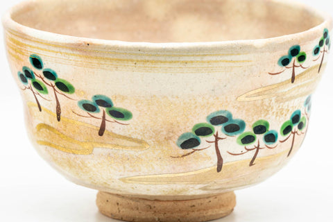 Japanese Matcha Bowl - Milky Trees Gohonte Glazed Hagi-yaki Dojimari-gata Chawan - 350ml
