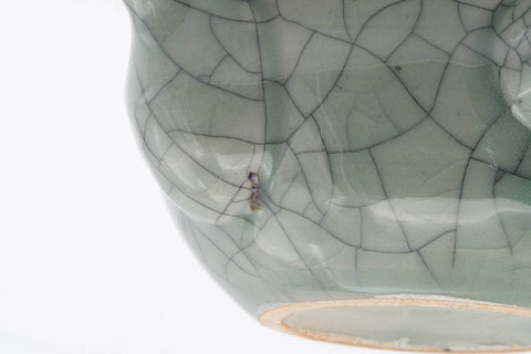 Tezumi — Japanese Kyusu - Golden Horse Green Celadon Glazed Obori Soma-yaki Porcelain Teapot - 200ml — additional view