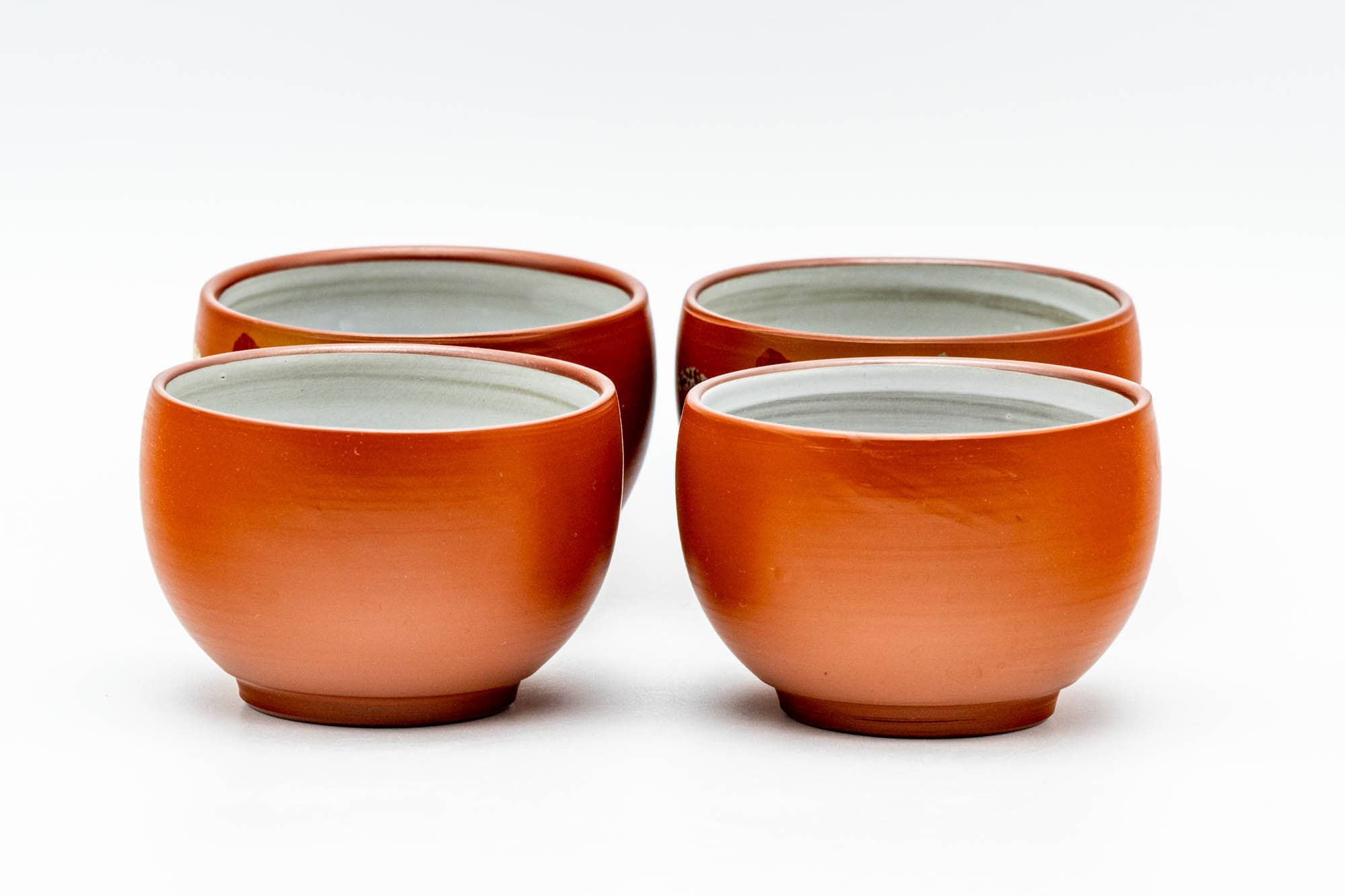 Japanese Tea Set - Floral Tokoname-yaki Kyusu Teapot with 4 Inner-Glazed Yunomi Teacups