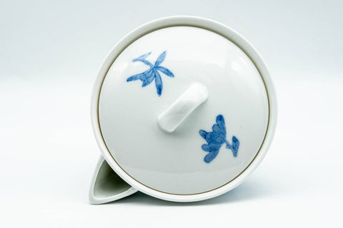 Japanese Houhin - Blue Floral White Porcelain Arita-yaki Do-ake Teapot - 150ml